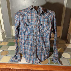 Men's Salt Valley Western Plaid Pearl Snap Shirt S
